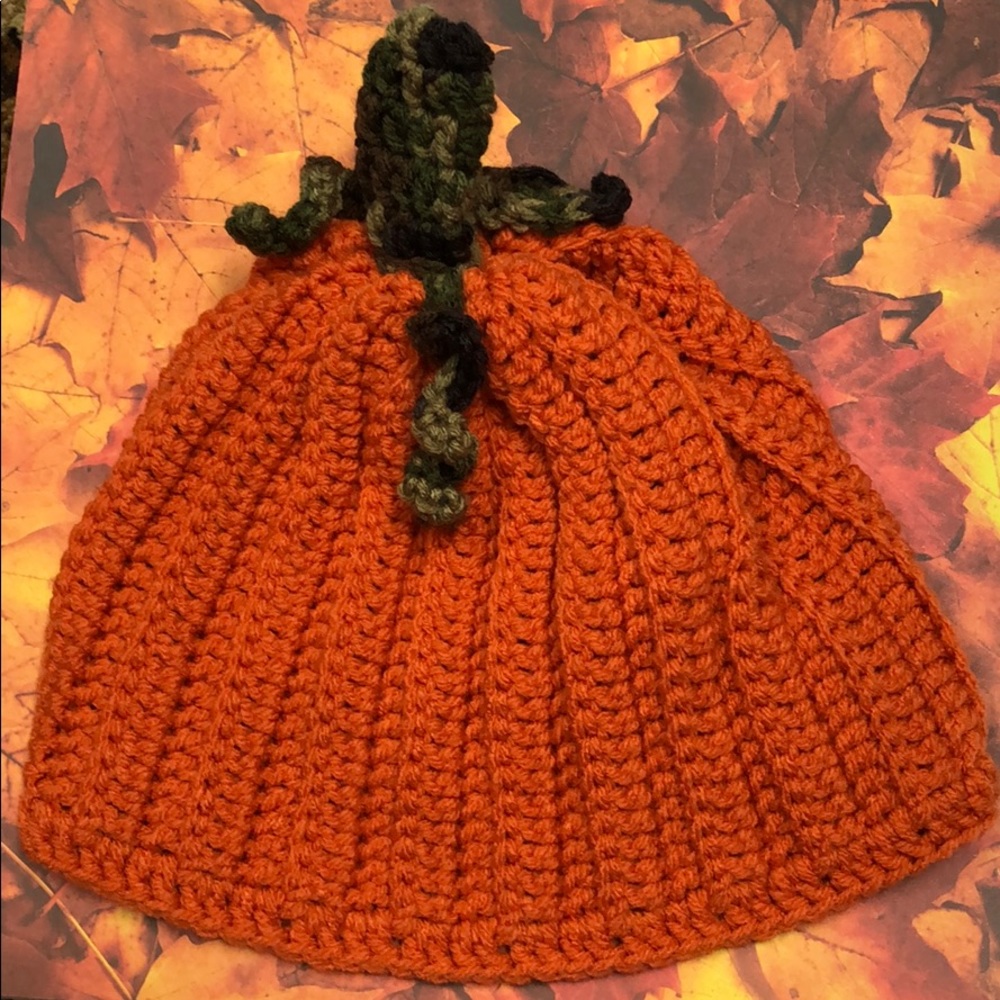 Halloween Adult or teen pumpkin 🎃hat fall autumn harvest beanie costume handmade